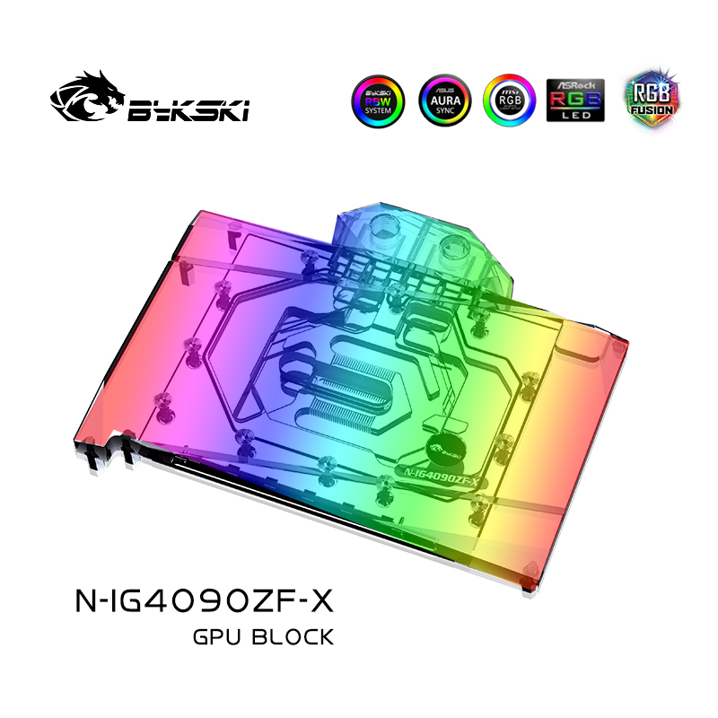 Rtx 4090 Water Block - Bykski-カラフルなigame rtx 4090、バトルアックスビデオカード、水冷、フルカバー、ラジエーター、N-IG4090ZF-X用のGPUブロックの使用