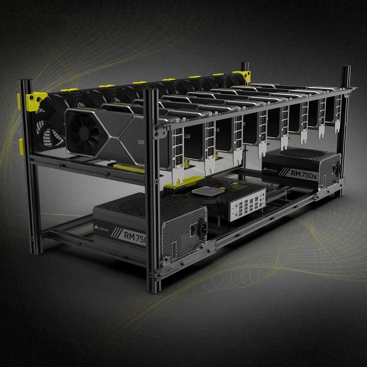 1個 8GPU グラフィックカード用 アルミ合金製マイニング - Gpu Mining Rig Frame 8 Gpu のレビューと価格