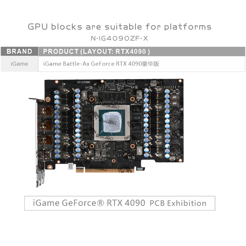 Bykski-カラフルなigame rtx 4090、バトル - Rtx 4090 Water Block のレビューと価格